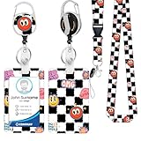 BUDUOZHI Schlüsselband mit Ausweishalter, Gitter-Ausweishalter mit einziehbarer Spule, strapazierfähig, mit Karabiner-Clip, Karten-Namensschild, vertikaler Ausweishülle für Krankenschwestern, Lehrer