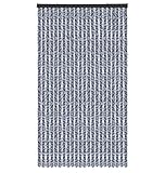Arsvita Flauschvorhang Türvorhang (90x200 cm) in Meliert Blau-Weiß-Silber als Insektenschutz für Balkon, Terrasse oder Wohnmobil, Wohnwagen, Pavillon