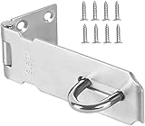 GOLRISEN Scherheitsüberfalle 5 Zoll Vorhängeschloss Haspe 304 Edelstahl Schloss Überfalle Türschloss Heavy Duty Vorrichtung Sicherheits Türbeschlag mit Schrauben für Holztür Schrank (Silber)