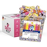 Ahoj-Brause Brause Bonbon Stangen Eimer 100 Stück, 2,3kg | + Mit stylishem SWEETS´N FOOD Packband verpackt