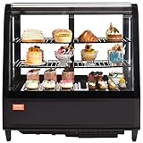 VEVOR Kühlvitrine Kühlschrankvitrine Gebäckvitrine Bäckereivitrine 100 L, 2-stufiger kommerzieller Kühlvitrinenschrank mit LED-Beleuchtung & Schnellkühlsystem & No-Frost-Belüftung für Café