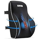 AUVON Lendenwirbelkissen Lordosenstütze Auto Stuhl Bürostuhl, Lendenkissen patentierte Wulst zur gezielte Unterstützung des unteren Rückens & Verbesserung der Körperhaltung, Memory-Schaum Rückenkissen