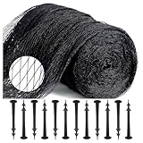 Teichnetz Feinmaschig, 4x6m Vogelnetze Vogelschutznetz, Taubennetz Balkon, Vogelschutznetz Engmaschig,Laubnetz, Obstbaumnetz,Vogelnetz,Katzennetz,Abdecknetz mit 12 Spießen, Schutznetz für Gartenteich