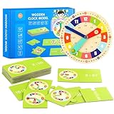 Lernuhr Kinder,Lernspiel Uhr,Holzspielzeug Lernuhr Kinder Kalenderuhr,Zeitunterrichts-und Demonstrationsuhrmodell,Montessorispielzeug Für Kleinkinder,Pädagogisches Spielzeug für Kinder ab 3 Jahren