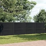 Amorsee WPC Sichtschutzzaun 1045 x 186 cm WPC Zaun Sichtschutz Zaun Lamellenzaun Zaunelemente für Draußen Gartenzaun Windschutzzaun für Terrasse & Garten Grau