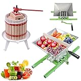 Set 12L Obstpresse Weinpresse Saftpresse Mechanisch mit Pressentuch und 7L Obstmühle Traubenmühle Apfelpresse mit Handkurbel von Saft Wein und Maische
