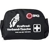 QBag Erste-Hilfe-Verbandtasche DIN 13167-2014 – Kompakt – Für Motorrad schwarz