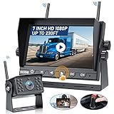 VASTEND V01 Kabellos Rückfahrkamera Set HD 1080P 7'' Monitor & IP69 wasserdichte Backup Kamera Stabile Digitale Signale, 150° Weitwinkel-Rückfahrkamera Nachtsicht Set für Van, PKW, LKW, Wohnwagen