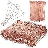 250 Stk Rödeldraht, 1,0mm x 140mm Betonbindedraht mit Ösendraht, verkupferter Bindedraht Drilldraht Drahtschlaufen, für Drillapparat Rödelzange, als Floristendraht & Blumendraht