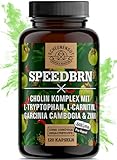 SPEEDBRN® -Stoffwechsel Formel- WICHTIG: Laborgeprüfte Kur mit Cholin, L-Carnitin, Garcinia Cambogia, L-Tryptophan, Zink und mehr I 120 Kapseln Hochdosiert -DE- SCHEUNENGUT®