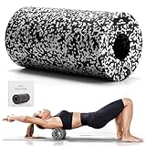 EVEREST FITNESS Faszienrolle 30 cm mittel-hart in schwarz/weiß inkl. Booklet - Professionelle Faszien Rolle für Rücken und Wirbelsäule, Foam Roller, Massagerolle, Fitness Rolle, Yoga Massageroller