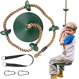 Schaukel Outdoor Kinder, Kletterseil Kinderschaukel mit Plattform, Scheibenschaukel, Baum Scheibe Trapez Schaukel Kletterseil Draussen Tellerschaukel für Garten, Spielset Zubehör Outdoor Spielzeug