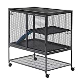 MidWest Homes for Pets Deluxe Critter Nation Modell 161 Kleintierkäfig, Einzeleinheit, montierter Käfig ca. 91 x 61 x 62 cm (L x B x H), Quarzgrau