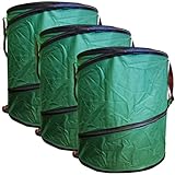 StyleKiste 3X Gartenabfalltonne Pop Up Faltbarer Gartensack Set 160 Liter Laubsack aus stabilen Oxford Nylon bis 50 Kilo