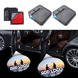 2 Stück Personalisiert Auto türlicht Logo-Projektor- HD LEDTüRbeleuchtung Logo Projektor-LED Türprojektoren für Autolichter Beleuchtung-Universal Drahtlose Autotür Logo Licht Projektor-für alle Auto