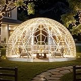VEVOR Gartenkuppel, 3,6 x 2,2 m großes transparentes Blasenzelt für 4–7 Personen, geodätisches Kuppelgewächshaus mit Fenster, PVC-Iglu-Zelt für Hinterhof, Terrasse, Camping, Party, Hochzeit