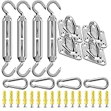 Sonnensegel Befestigung Kit M5 - Hochwertiges Edelstahl 304 - Tragfähigkeit von 64 kg - Sonnensegel Spanner Zubehör Montage Aufbau Set für Viereck und Dreieck Garten, Awnings Mounting Assembly Set
