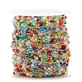 1 Meter Edelstahl-Perlen, geflochtene Blumen, flache Gliederketten für Kunsthandwerk, Halsketten, Fußkettchen, Zubehör, DIY-Schmuckherstellung