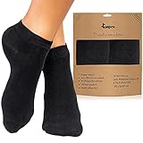 lampox ORIGINAL Sneaker Bambussocken - 6 Paar - Atmungsaktiv - Komfortbund - Geruchshemmend - Antibakteriell - Klimaregulierend - Saugfähig - Reduziert Fußschweiß - Superweich (35-38, Schwarz)