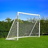 FORZA Fußballtor mit einem Klicksystem – das Fußball-Tor kann das ganze Jahr über bei jedem Wetter draußen Lassen Stehen | Fussballtore für Garten | Fussballtor Kinder (2,4m x 1,8m)