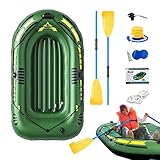 Aufblasbares Angelkajak, aufblasbare Flöße für Erwachsene und Kinder, aufblasbares Kajak mit Luftpumpe Seil-Paddel, tragbares Fischerboot aufblasbare Sportboote
