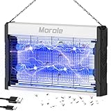 Morole Insektenvernichter Elektrisch USB, Type-C Mückenfalle mit Schalter, 3200v Insektenvernichter mit Kabel, Wandmontierter Ultraviolette Mückenlampe, Innen und Außeneinsatz