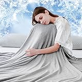 Luxear selbstkühlende Decke, Arc-Chill Q-Max 0,5 Kühldecke, 2 in 1 Doppelseitige Dünne Sommerdecke Baumwolle, kühlende Decke für Menschen Bettüberwurf Babydecke Kuscheldecke, 150 x 200cm Grau