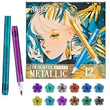 Glitzer-Marker für Kinder – Pastell-Marker, Stifte, 12 Farben, hochpigmentiert, für Teenager, Mädchen, Weihnachten, Geburtstag, Acrylfarben-Marker-Set, Malstift