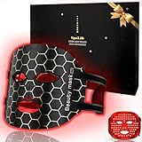 LED Lichttherapie Gesichtsmaske Beauty Gerät Wiederverwendbare Masken Anti-Aging & Hydration für strahlende Haut - 3 Lichtmodi - Fernbedienung - Inklusive Augenschutz