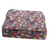 DEARMAMY Sitzkissen Erhöhung Polster mit Rutschfesten Gurten und Schnalle Wasserdichtes Sitzpad für Essstuhl Verstellbar für Jahre Weich und Ergonomisch Braun mit Eulenmuster