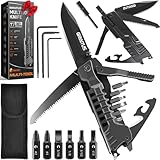 Geschenke für Männer 17 in1 Multitool Taschenmesser mit Säge Schraubendreher Flaschenöffner Pfeife Outdoor Survival Gadgets Camping Zubehör Weihnachtsgeschenke Vatertagsgeschenk