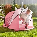 BTGGG Pop Up Zelte für Kinder Einhorn Spielen Zelt Indoor Outdoor-Spaß, zusammenklappbar Portable Mädchen Instant-Zelt Theater mit Tragetasche, Kinder 182 x 96 x 82 cm