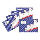 AVERY Zweckform 1742-5 Quittungsblock Kleinunternehmer (A6 quer, 2x40 Blatt mit Durchschlag, fälschungssicher, ohne MwSt. für Deutschland/Österreich, nach Kleinunternehmerregelung) weiß/gelb, 5er-Pack