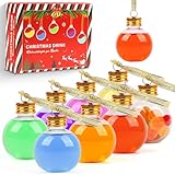 Dengthrive Ｗeihnachtskugeln zum Befüllen: 8 Stück 100ml Personalisierte Weihnachtskugeln Bruchsicher Plastik Christbaumschmuck Weihnachtdeko Anhänger zum Abfüllen von Wein-Getränke-Ornamenten