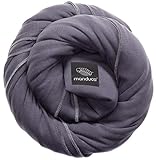 manduca Sling  Elastisches Babytragetuch mit GOTS Zertifikat  für Neugeborene ab Geburt (slate / grau, 5,10m x 0,60m)