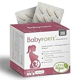 BabyFORTE® FolsäurePlus OHNE JOD | Schwangerschaftsvitamine ohne Jod | vegan | 180 Kapseln | Kinderwunsch Vitamine ohne Jod | alle B-Vitamine