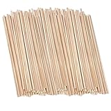 Holzstäbe zum Basteln 150 Stk Zuckerwatte Stäbe Holzstab 3mm x 20cm Klassische Holzstäbchen Rund zum Basteln für Dekorationen