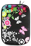 Emartbuy Midnight Butterfly Jungle 38,1 - 43,2 cm (15 - 17 Zoll), Neopren, weich, mit Reißverschluss, kompatibel mit den unten aufgeführten Laptops