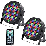 Lucfulyear LED Par Licht 36 LED Bühnenlicht Discolicht Partylicht RGB Digital Multiplex512 mit Fernbedienung, LED Strahler mit 7 Lichtmodi DJ Licht für Party Bar Stage Weihnachten,Wedding(2 pcs)