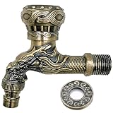 Nostalgie Wasserhahn Garten, Vintage Wasserhahn, Antik Messing Hahn, Garten Wasserhanhn, für Zuhause, Küche, Badezimmer, Garten im Freien
