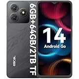 OSCAL Flat 2C Handy Ohne Vertrag Günstig Android 14, 6GB+64GB/2TB SD, Octa-Core 6,56' HD+, 5000mAh Akku, 13MP+8MP Kamera, 4G Dual SIM Smartphone Ohne Vertrag Simlockfreie Handys, GPS/2 Jahre Garantie