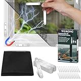 Wukong Fliegengitter Fenster mit Magnet Click – Moskitonetz 150x130 cm zuschneidbar, 12er Magnet-Set für einfache Montage ohne Bohren, wiederverwendbar, Insektenschutz Innen & Außen