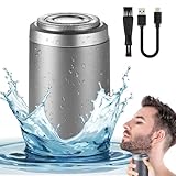 Mini Rasierer Elektrisch, 2025 Neu IPX7 Wasserdichter Multifunktionaler Rasierer Herren Elektrischer, Tragbarer Stumm Waschbar Mini Elektrorasierer, Tiefenreinigung Shaver Men (Grau)