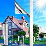 Cycbiki UV Schutzfolie Spiegelfolie Fenster Sichtschutz 90x200cm Hitzeschutzfolie Fenster Sonnenschutzfolie Fenster innen & außen Selbsthaftend Rückstandslose Fensterfolie für Ihre Haus/Büro Silber