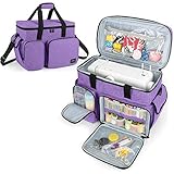 CURMIO Nähmaschinentasche, Nähmaschine Tasche, Transport und Aufbewahrungstasche ist kompatibel mit den meisten Standardnähmaschinen und Zubehör (LEERE TASCHE), Lila