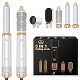 Airstyler 5-in-1 Lockenstab, Golden Goods Hairstyler Set mit Warmluftbürste, Glättbürste, 1000W Haartrockner, Geben Sie Volumen, Glätten, Locken und Föhnen, Rundbürstenföhn