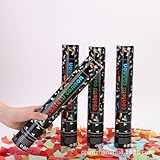DAJASD Konfettikanone, 4 Stück 30CM Party Popper Konfetti Kanone, Handheld Konfetti Poppers, Confetti Cannon für Hochzeit, Geburtstag, Silvester, Private Party, Karneval