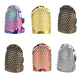 Giantree 6 Stück Nähen Fingerhut, 2.3 cm Einstellbare Fingerhut Nähen Fingerspitzen Protektor Retro Fingerhut Sewing Thimble Ring Fingerhut zum Nähen Nähwerkzeuge für Handnähen Stickerei