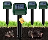Solar Maulwurfschreck, Maulwurf vertreiber,Um wühlmäuse zu vertreiben 4 Stück,Ultraschall Maulwurfschreck für Vertreiben Wühlmäuse,wühlmäuse vertreiben,Maulwürfe