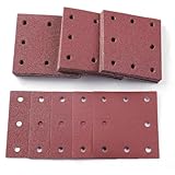 Sruhrak 110x115mm Schleifpapier, 50 Stück Schleifblatt 40/60/80/120/240 Körnung Schleifblätter Set Rechteckiges Schleifblatt Klett 8 Löcher Schleifpad für Schwingschleifer